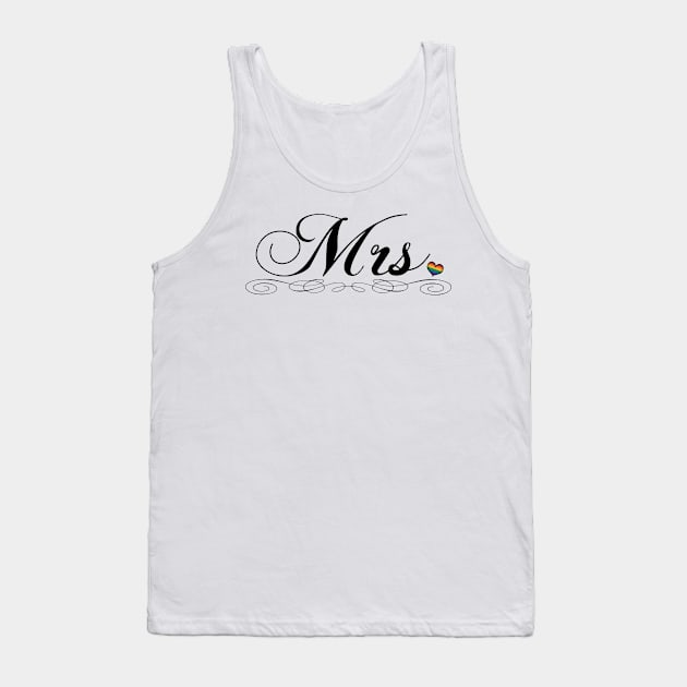 Mrs. Lesbian Pride Typography Design Tank Top by LiveLoudGraphics